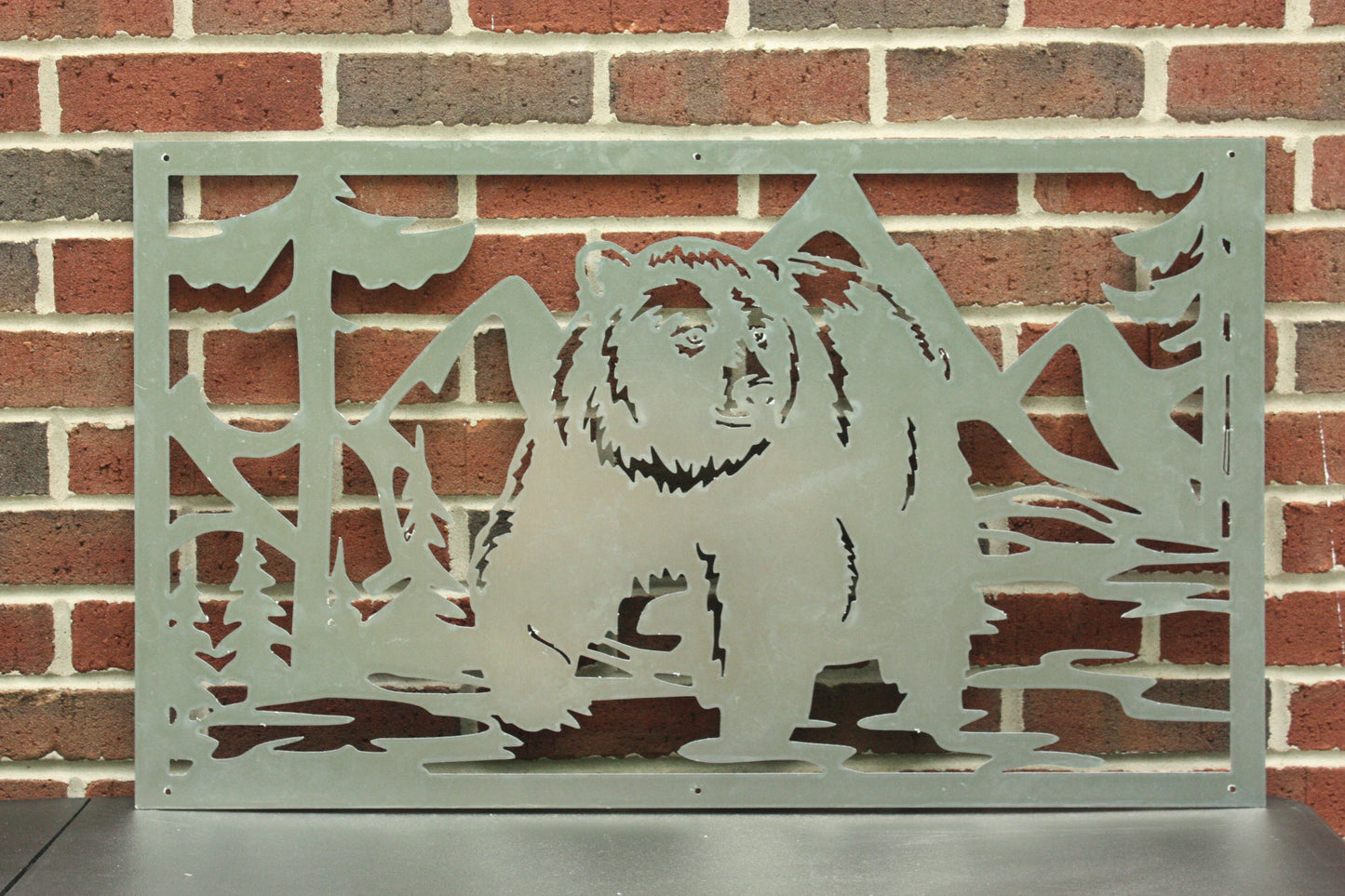 Bear Metal Flower Pot Holder – Rustic Animal Garden Planter