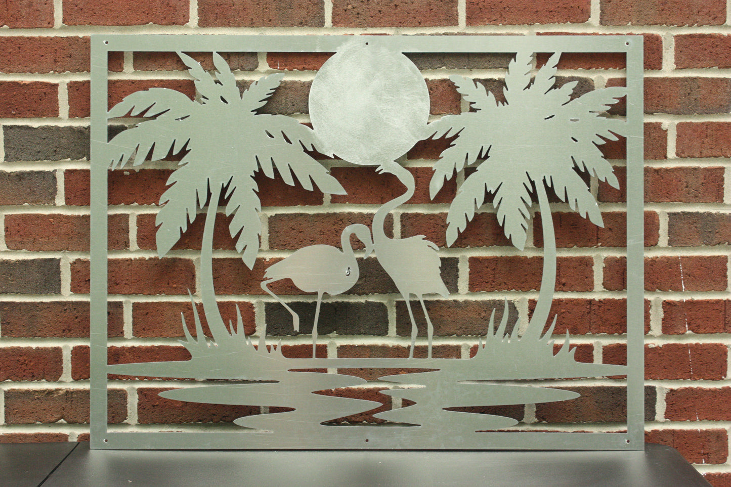 Palm Tree Flamingo Flower Skirt Planter – Tropical Garden Decor