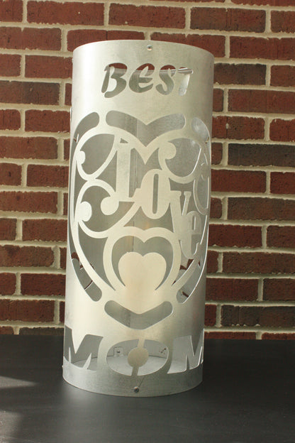 Best Mom Planter, Heart Cutout Metal Flower Pot Holder, Flower Stand