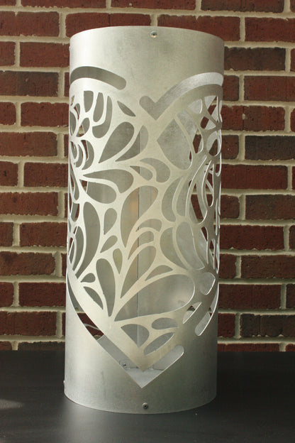 Heart Cutout Flower Skirt Planter – Romantic Metal Pot Holder