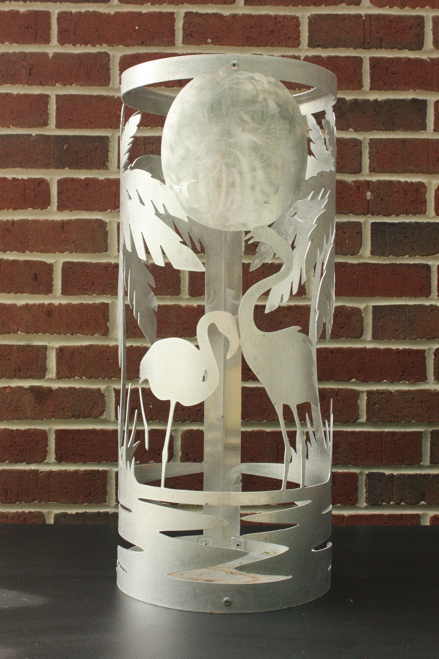 Palm Tree Flamingo Flower Skirt Planter – Tropical Garden Decor