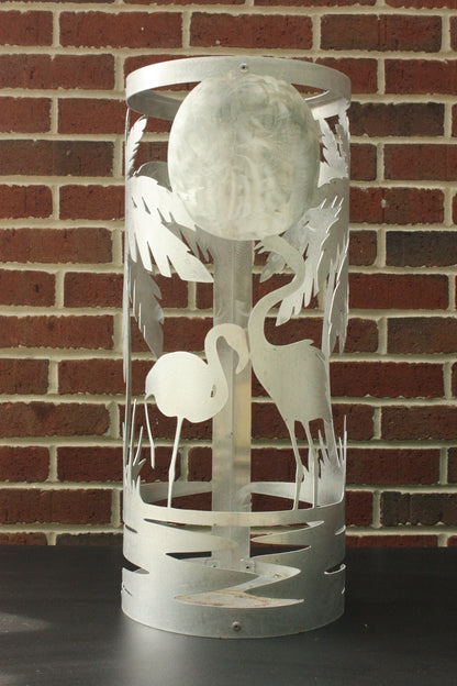 Palm Tree Flamingo Flower Skirt Planter – Tropical Garden Decor