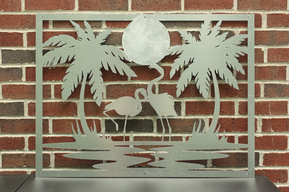 Palm Tree Flamingo Flower Skirt Planter – Tropical Garden Decor