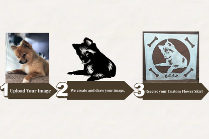 Custom Pet Portrait Flower Skirt – Personalized Metal Art